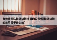 有哪些团队做区块链项目的公司呢[做区块链的公司是干什么的]